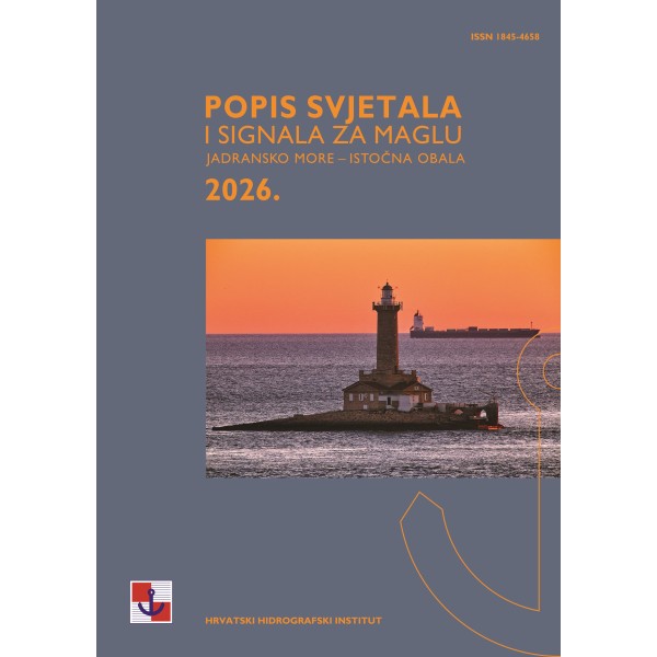 POPIS SVJETALA I SIGNALA ZA MAGLU, Jadransko more – istočna obala, 2026. Navigacijske publikacije