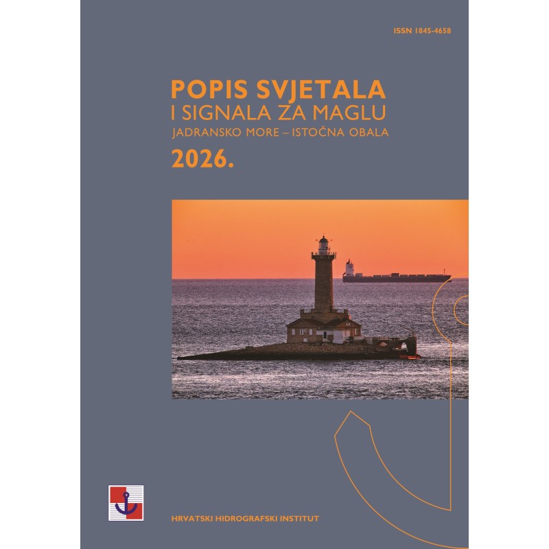 POPIS SVJETALA I SIGNALA ZA MAGLU, Jadransko more – istočna obala, 2026. Navigacijske publikacije