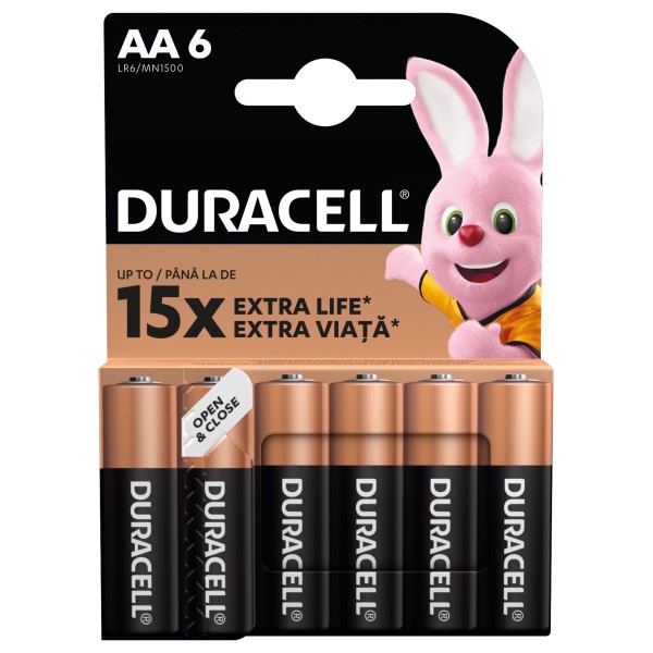 Duracell Basic AA Batteries K6 (6 pcs) Alkaline Batteries