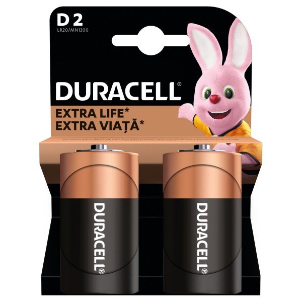 Duracell Basic D Batteries K2 (2 pcs) Alkaline Batteries