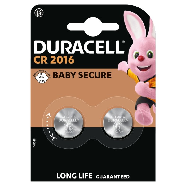 Duracell CR2016 3V Lithium Coin Batteries (2 pcs) Alkaline Batteries