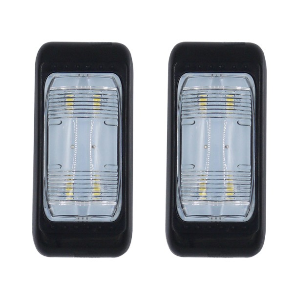 Dome Light / Trailer Light, 2 LEDs, Black, 2 pcs Trailer Spare Parts