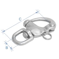 Snap Shackle, with Swivel, Inox 316 Carabiners