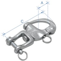 Snap Shackle, with Casting Swivel Jaw, AISI 316 Carabiners