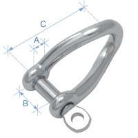 Shackle, Twist Type, AISI 316 Swivels