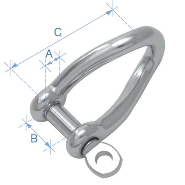 Shackle, Twist Type, AISI 316 Swivels