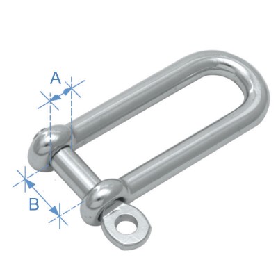Shackle, Type D, Long, AISI 316 Swivels