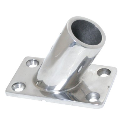 Nosač cijevi D22/25mm, kut 60°, pravokutna baza, Inox 316 Spojnice za inox cijevi