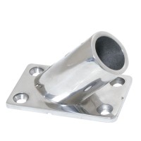 Nosač cijevi D22/25mm, kut 45°, pravokutna baza, Inox 316 Spojnice za inox cijevi