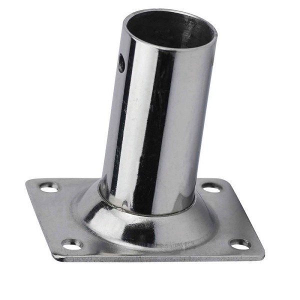 Rectangular Base with Inclination 90°, Inox 316, Ø25mm Rails Hardware