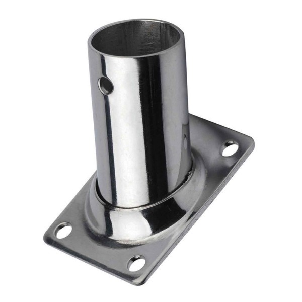 Rectangular Base with Inclination 60°, Inox 316, Ø25mm Rails Hardware