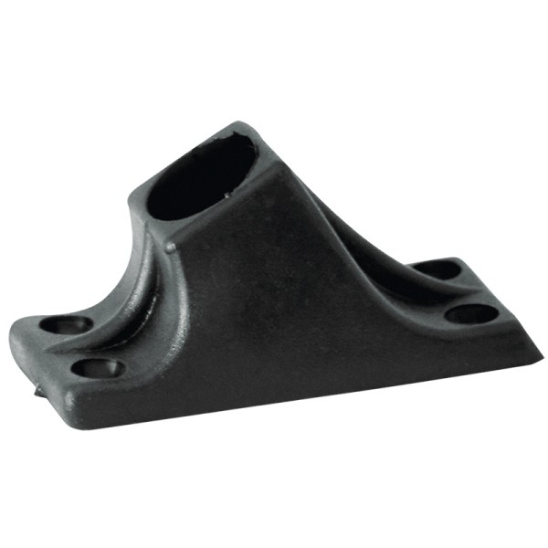 Rectangular Socket, for Tube Ø22mm, Plastic, Black Rails Hardware