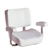 Deluxe Captain Chair, White Pilot Seats & Pedestals