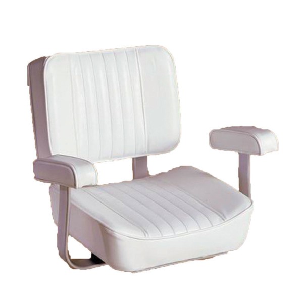 Deluxe Captain Chair, White Pilot Seats & Pedestals