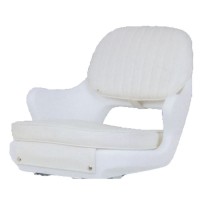 Yachtsman Chair, with Cushion, White Pilot Seats & Pedestals
