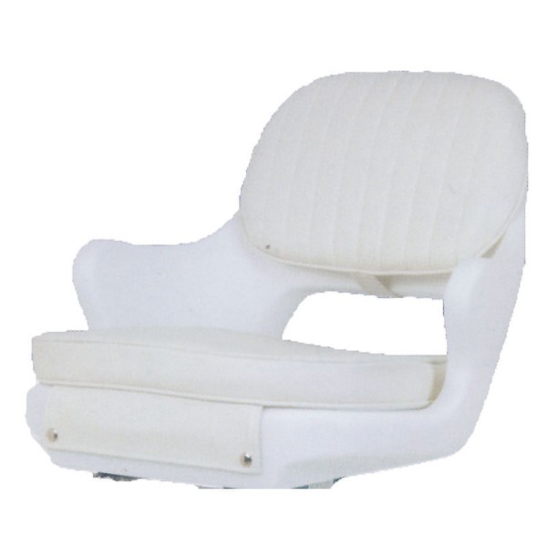 Yachtsman Chair, with Cushion, White Pilot Seats & Pedestals