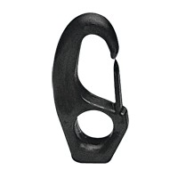 Snap Hook with Eye Ø15x55mm, f/Ø8mm Cord, Polyamide, Black Snap Hooks PVC
