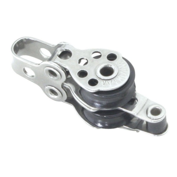 Double Micro Block with Becket Blocks for rope diam 10mm, ball bearing diam D17mm