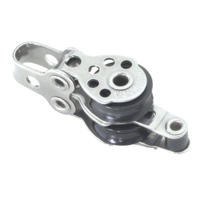 Double Micro Block with Becket Blocks for rope diam 10mm, ball bearing diam D17mm