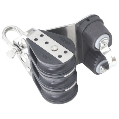 Trostruki koloturnik s ugljenim stoperom s kugličnim ležajem i gornjim mostićem i škopcem Koloturnici za uže 10mm, kotačić D38mm