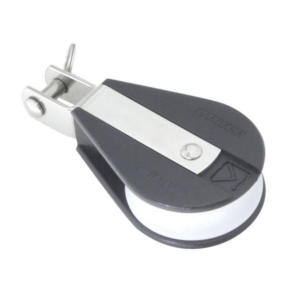 Single Ball Bearing Block with Swivel Blocks for rope diam 10mm, ball bearing diam D45mm