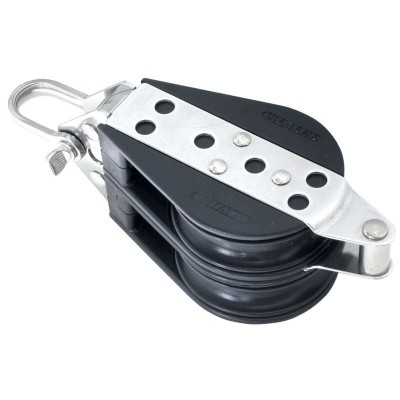 Double Ball Bearing Block with Becket Blocks for rope diam 10mm, ball bearing diam D57mm