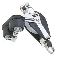 Single Ball Bearing Block with Becket and Ball Bearing Cam Cleat Blocks for rope diam 12mm, ball bearing diam D57mm