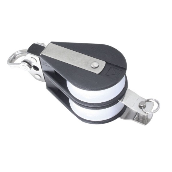 Double Ball Bearing Block with Becket Blocks for rope diam 12mm, ball bearing diam D57mm