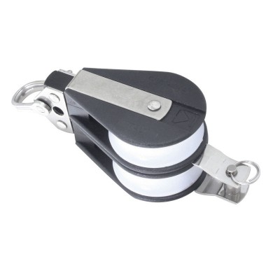 Double Ball Bearing Block with Becket Blocks for rope diam 12mm, ball bearing diam D57mm