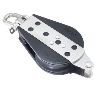 Single Swivel Ball Bearing Block with Becket Blocks for rope diam 14mm, ball bearing diam D76mm