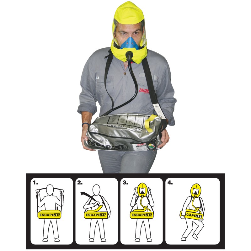 LALIZAS Emergency Evacuation Breathing Device ''ESCAPE-15'' (EEBD), SOLAS/MED-MER Breathing Apparatus
