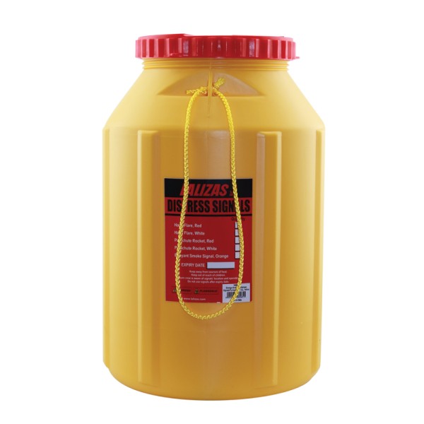 LALIZAS Storage Bottle for Distress Signals/Pyrotechnics 12L,Yellow Pyrotechnics
