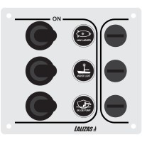 Switch Panel SP3 “Economy”, 3 Waterproof Switches, Inox, 12/24 V, 100×90 mm Panels