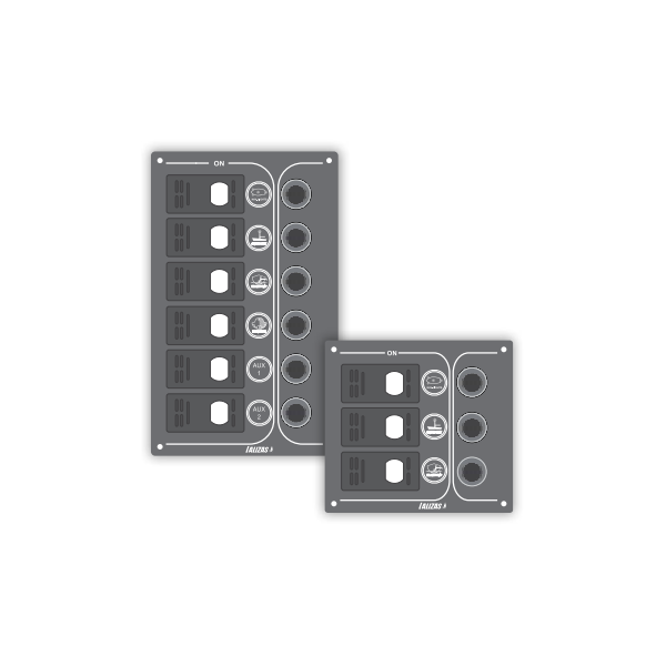 Switch Panel ”SP Offshore”, Inox 316, 12V Switch Panels & Accessories