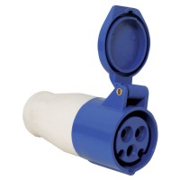 Plug, Female, with Cover, 16A, 220-240V, Blue Shore Power — 230V CEE Connectors