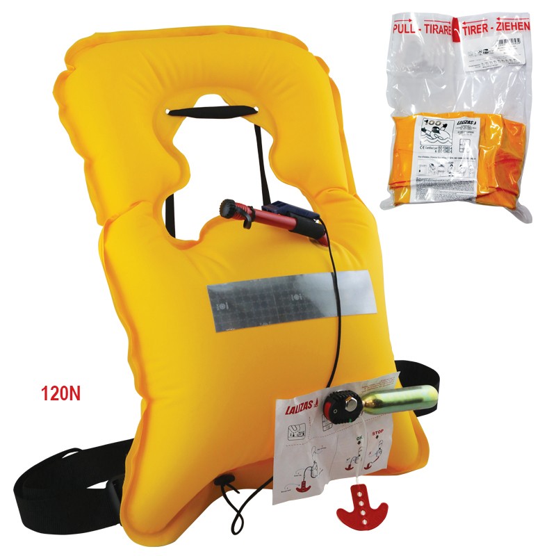 Vita Inflatable Lifejacket, Manual, 120N, ISO, Adult ISO Inflatable Lifejackets