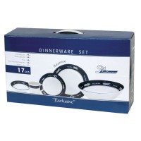 Dinnerware Set “Exclusive”, 17 Pieces Dinnerware, Cultery and Beverageware