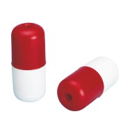 Surface Float w/ Hole, Cylindrical, White-Red Floats