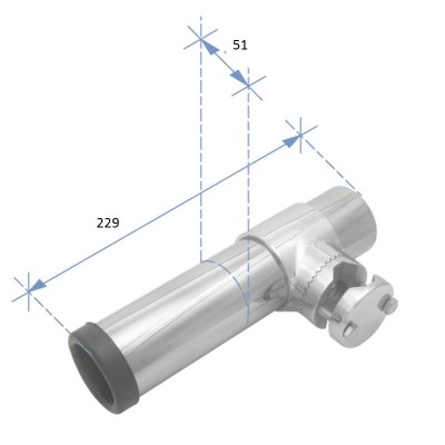 Držač štapa za ribarenje (za ugradnju na ogradu), Inox Držači štapova