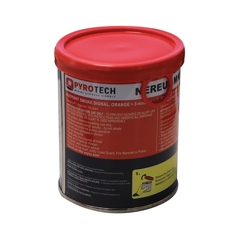 PYROTECH Buoyant Smoke Signal, SOLAS/MED/USCG, Orange Pyrotechnics