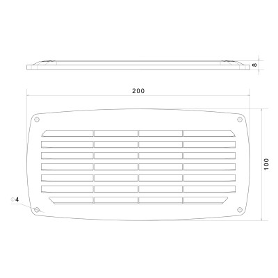 Ventilation Shaft Grilles Cover, 200x100x8mm Ventilation Shaft Grilles