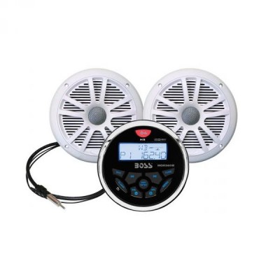 Boss Marine audio system MCKB350W.6 with 2 speakers, white Marine electronics and navigation
