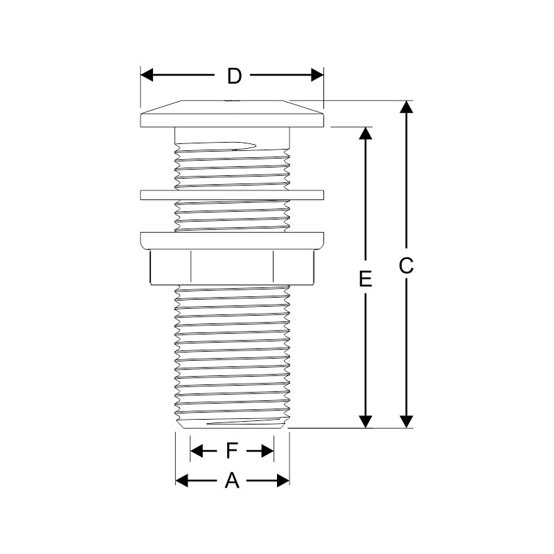 Ispust s flanđom i naborima za crijevo. Ispusti, odvodi i usisi
