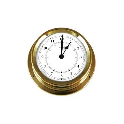 Quartz clock in polished brass housing d125mm Gifts, Keychains, Clocks and Rings