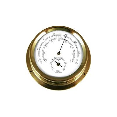 Thermo-hygrometer in polished brass housing d125m Gifts, Keychains, Clocks and Rings