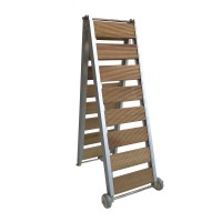 Pasarela drvena s inox okvirom, 250x38cm, 23,8kg, preklopna Pasarele