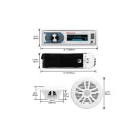 BossMarine Audio system w/ 4 speakers 4X50W, white Radio players