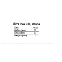 Šarka desna 66x37mm, inox 316 Inox šarke