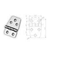 Hinge, Right, Inox 316 Hinges Inox