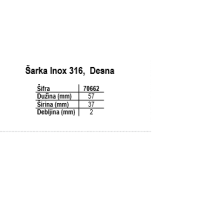 Šarka desna 57x37mm, inox 316 Inox šarke
